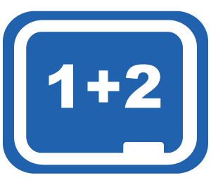 1+2 math icon