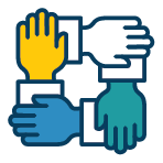hands linking to represent building conflict resolution skills